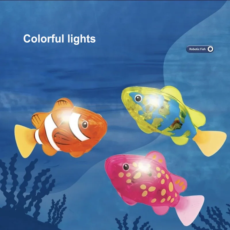 4PCS Luminous Swimming Induction Electric Fish Baby Bath Toys Water Pet Fish Swing Fish Simulation Clown Fish Children'sGifts — view 3