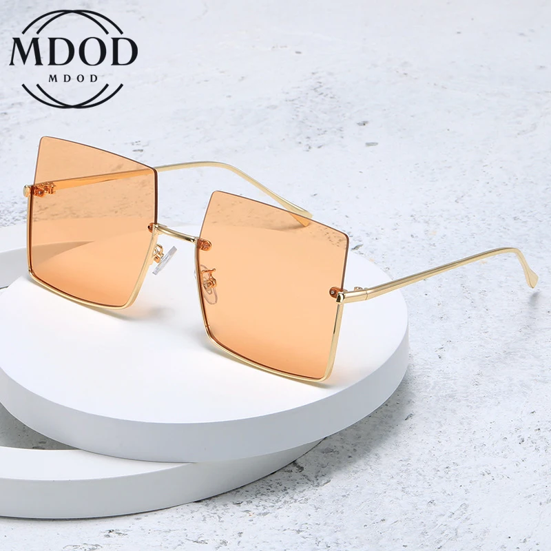 

Women Fashion Sunglasses Half-frame Anti-UV Glasses Gradient Lenses Super Large Frame Sunglasses Women UV400