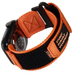 Premium Sports Nylon Watch Strap - Durable and Comfortable Band Replacement for 42 44 45S10 - 46 49mm (Orange)