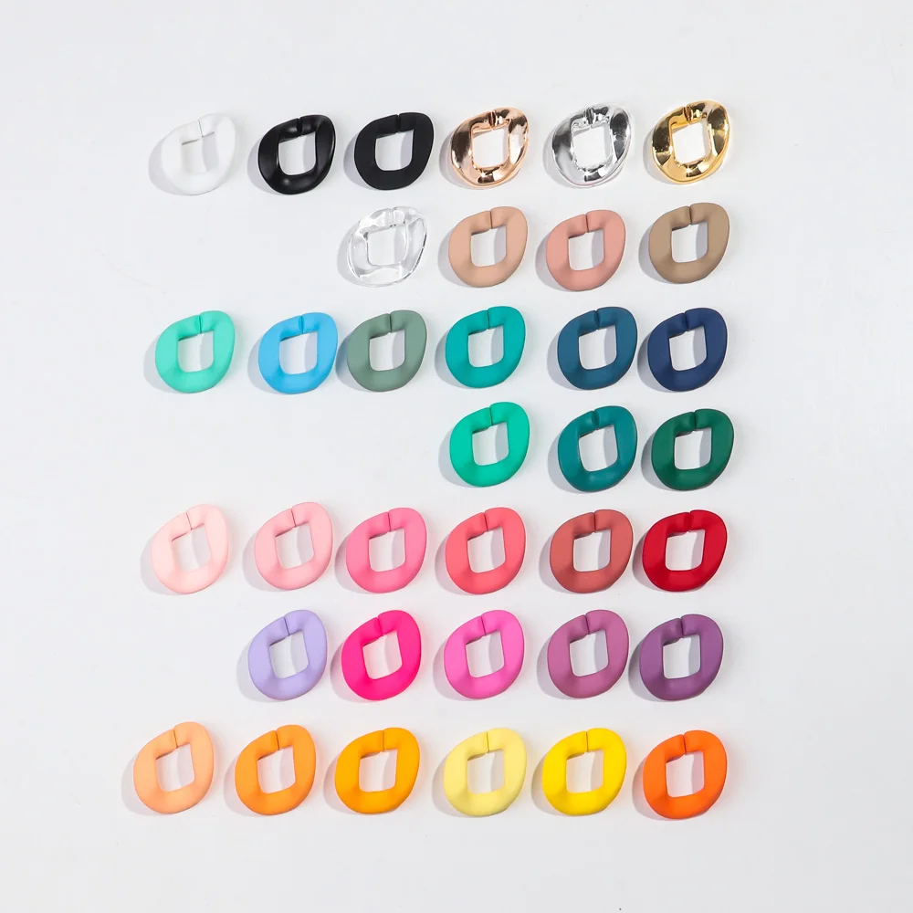 15 Stück große, matte, quadratische Gliederkette aus Acryl, 37 x 34 mm, lose Perlen für Armbänder, Halsketten, Taschenketten, Herstellung von DIY-Schmuckzubehör – Detail 2