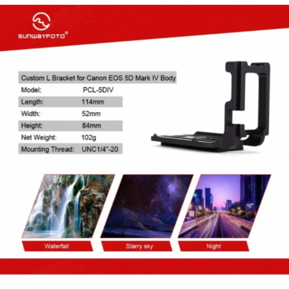 Support Plaque L Pour Canon 5DIII 5DIV Et Fujifilm X-E3 - Arca Swiss Compatible