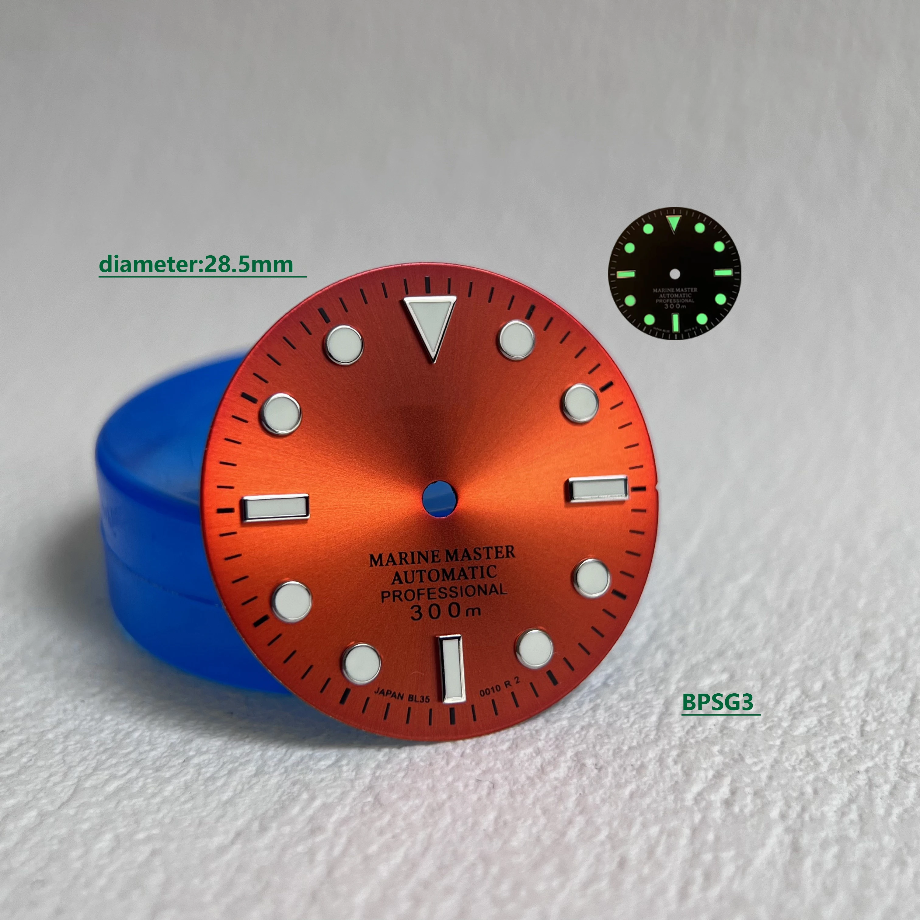 28.5mm Modified SUB Green Luminous Sun Patterned NH35 NH36 s Dial Watch Accessories Watch Sub S Dial