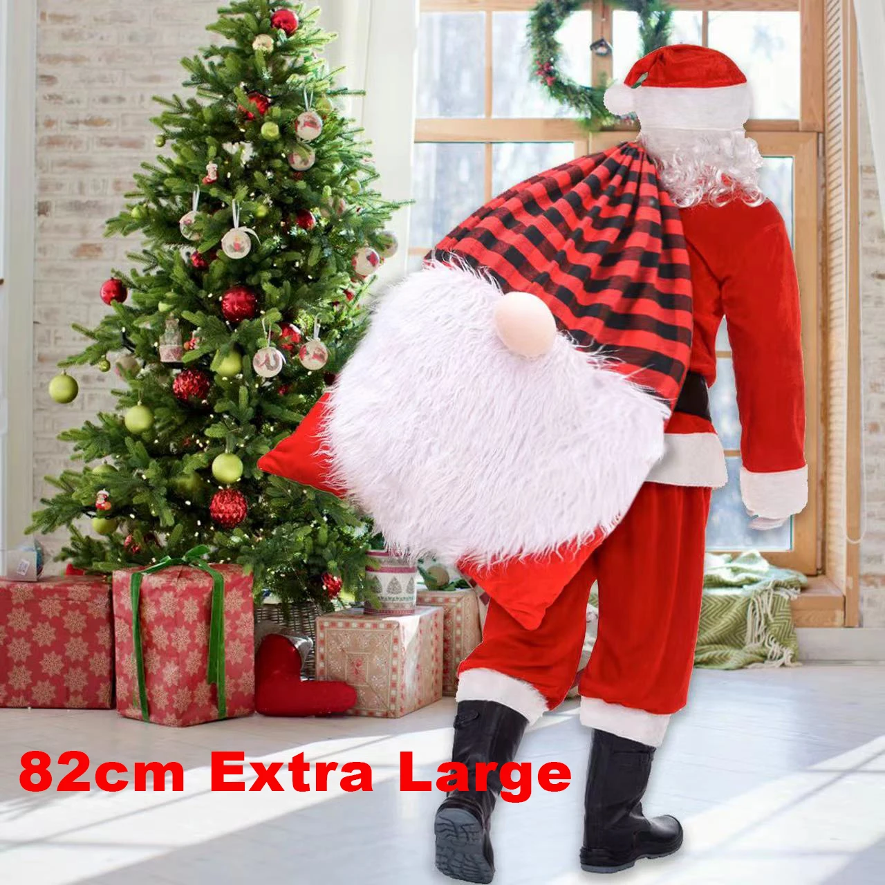 

82cm Extra Large Gift Bag for Christmas Decorations Cartoon Faceless Doll Xmas Present Wrap Santa Cosplay Props Happy New Year