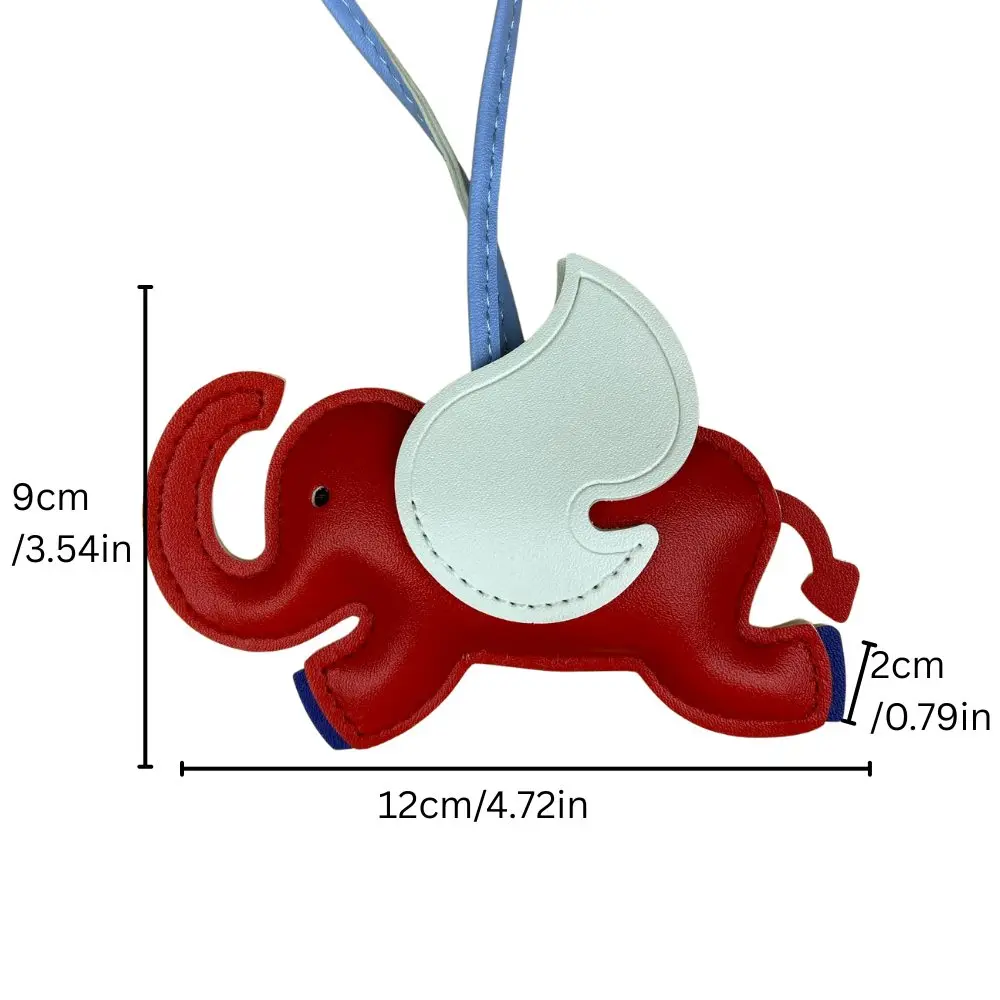 Elephant Bag Charm - PU Leather Detail
