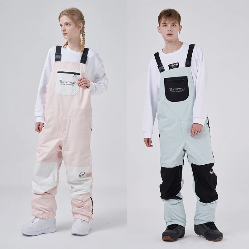 

New 2022 Ski Pants Women One-Piece Ski Suit Men Outdoor Snowboard Suit Overalls Loose Stitching Snow Pants To Keep Warm