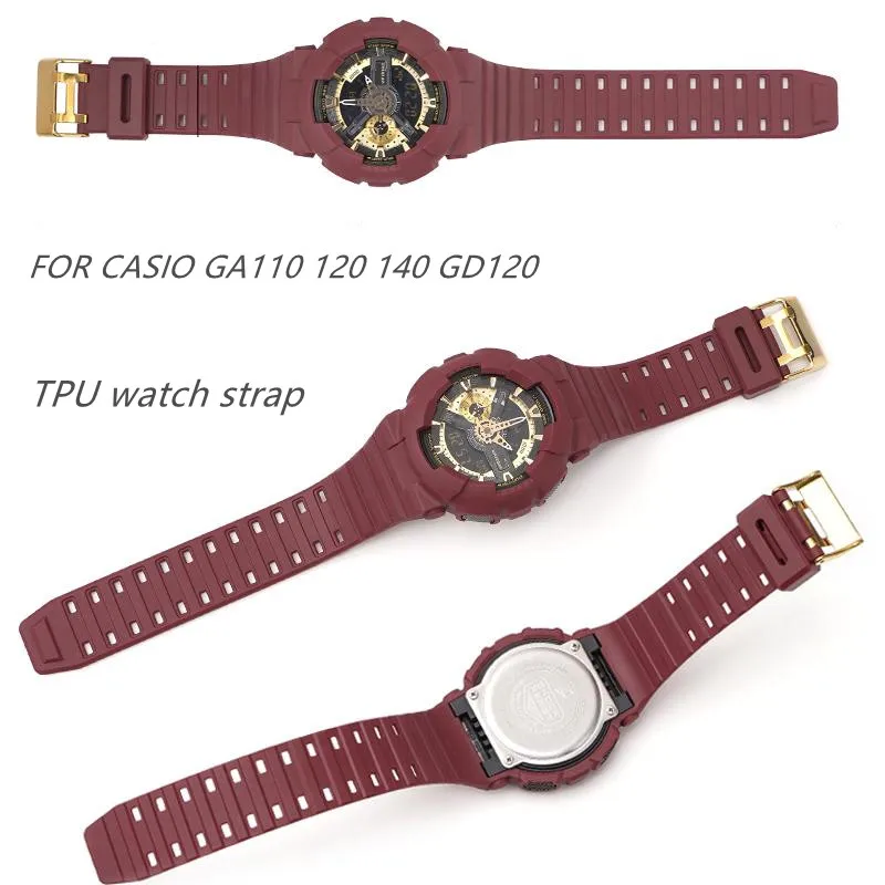 

TPU watch strap for CASIO g-shock GA-100 GA-110 GA-120 GD-120 GLS-100 GAX-100 GA-140 Resin watchband Double breasted watch case