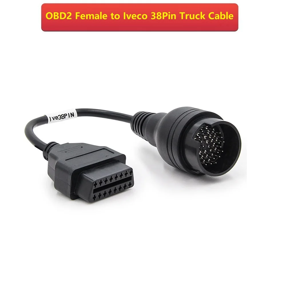 

OBD2 16Pin Female to For Iveco 38Pin Diesel Male Car Diagnostic Tool Truck Adapter Converter Cable