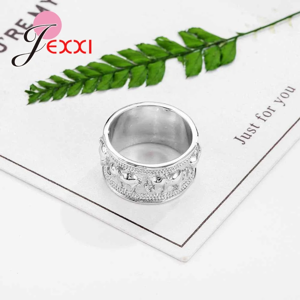Animal Retro Cute Small Elephant Shape Big Rings 925 Sterling Silver Finger Ring For Women Fashion Jewelry silver ring,silver rings