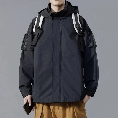 2024 Men's Jacket Waterproof  Jacket Coat Outdoor Hooded Male Spring Jacket Windbreak Autumn Male Coat Fashion Mens Clothing
