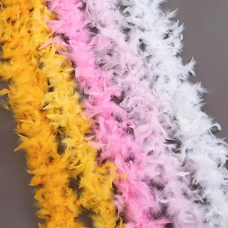 2m Colorful Feather Strips Christmas Tree Feather Decorative Strips DIY Wedding Party Decorations Bouquet Packaging Strips