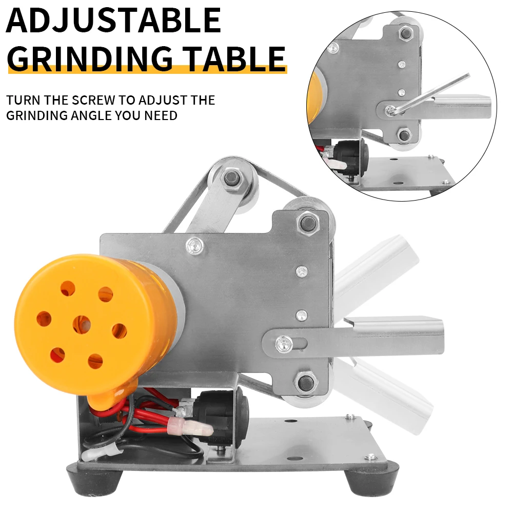 Multifunctional Polishing Grinding Machine Cutter Edges Sharpener Grinder Mini Electric Belt Sander 7 speed Adjustable 110V/220V electric grinder electric sander belt sander saw blade sharpener