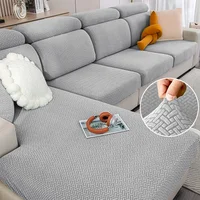 Jacquard Stretch Fabric Sofa Cover Plain Seat Couch Covers for Sofa Living Room Removable Seat Case Chaise Lounge Slipcover Pets 1