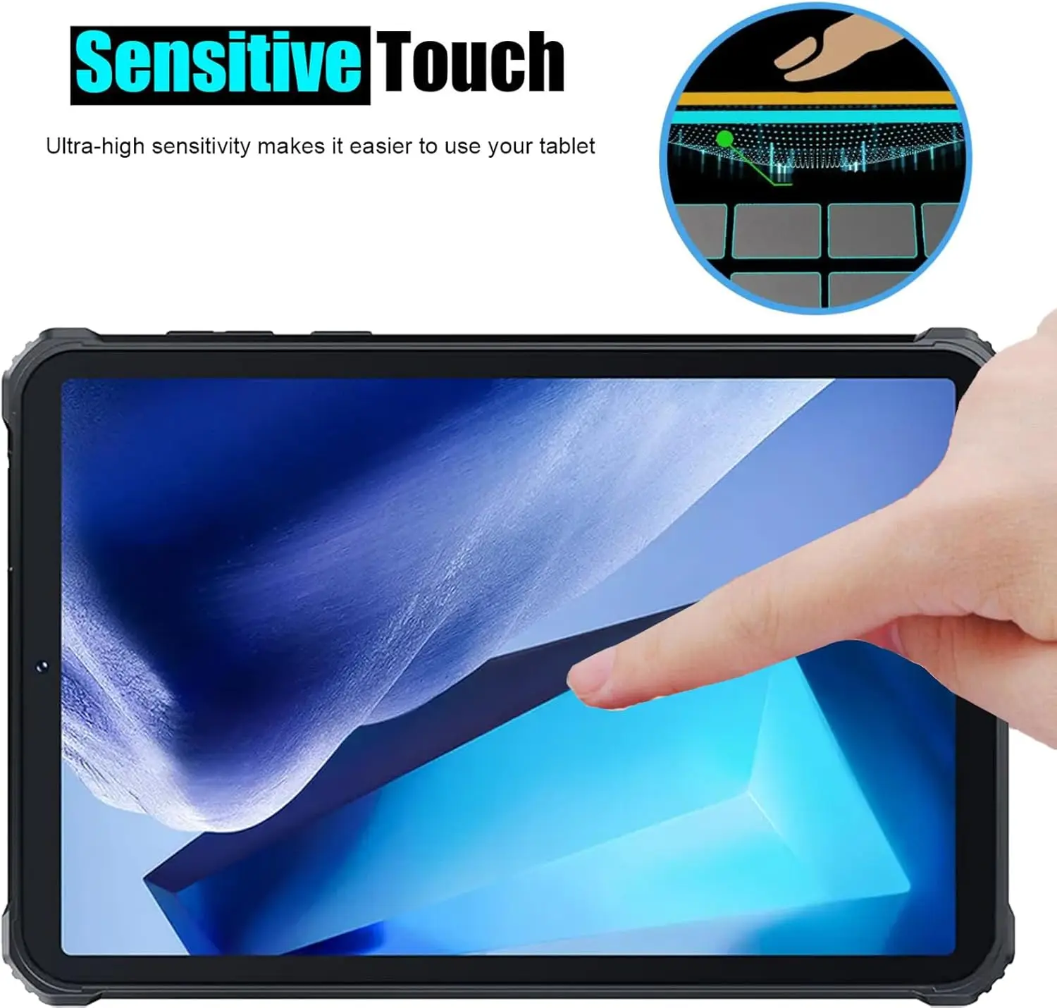 8-Inch HD Clear Scratch-Resistant Tempered Glass Screen Protector, Easy Installation