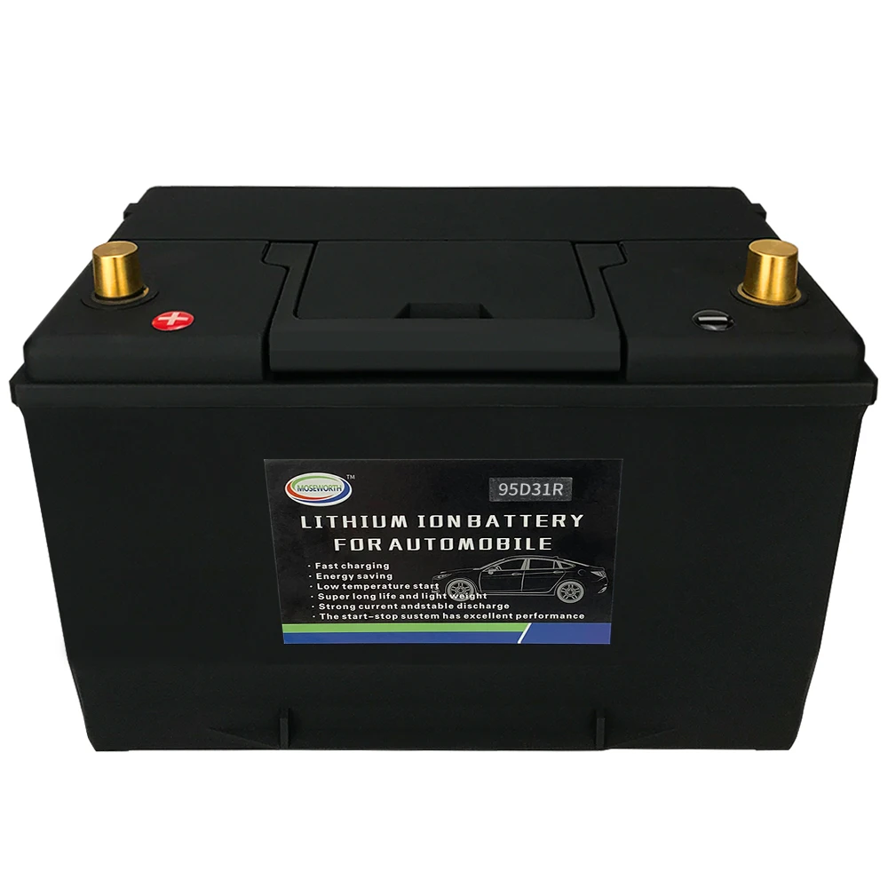 95AH 95D31L/R LiFePO4 Battery Automobile Battery 12V Lithium Phosphate Ion 1800CCA Size-305*172*203mm LiFePo4 Auto Car Battery jumper box