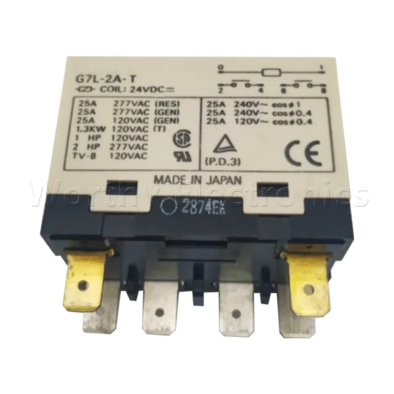 

Free shipping 10pcs/lot relay 24VDC 25A 6PIN G7L-2A-T