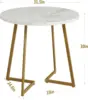 Round Dining Room Table with Wood Grain Tabletop and Steel Frame, for Kitchen, Living Room, Office, Conference, 2 to 4 Person 3
