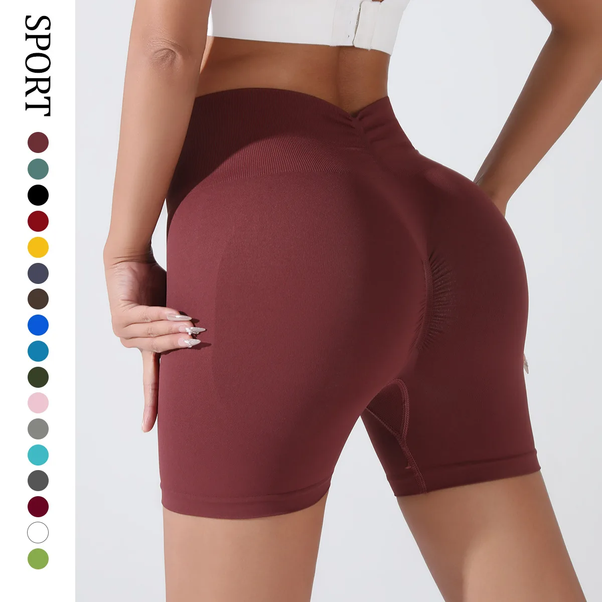 Yoga Sports Shorts Peach Hips and Fitness Pants for Women Three-point High Waist Hip Lifting Running Quick-drying Shorts