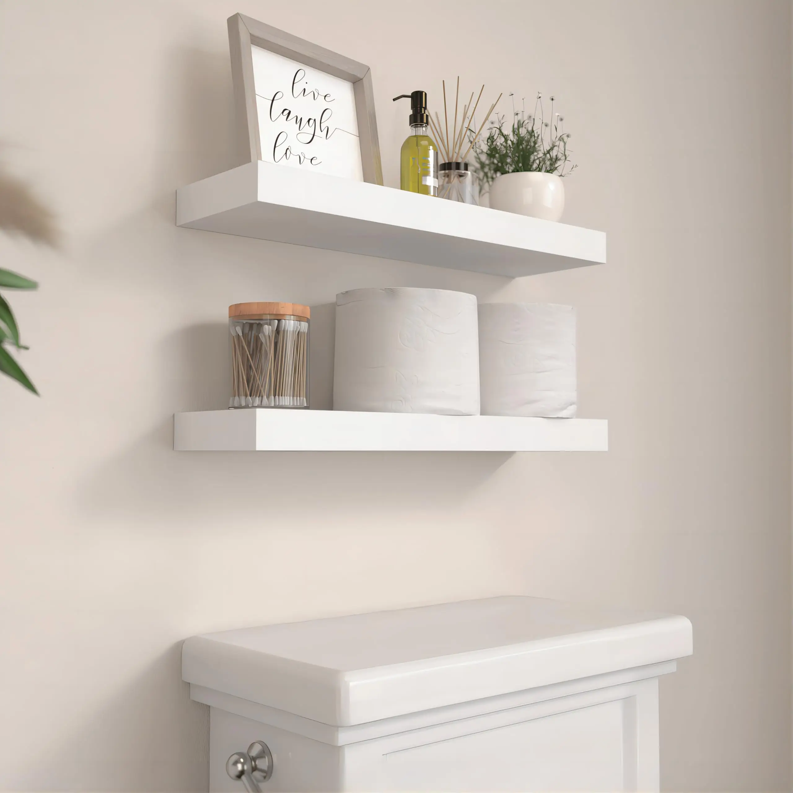 White 6Pcs Floating Shelves, Wall Mounted Small Shelves for Room, Modern Hanging Shelves, Display Wall for Wall Décor 2
