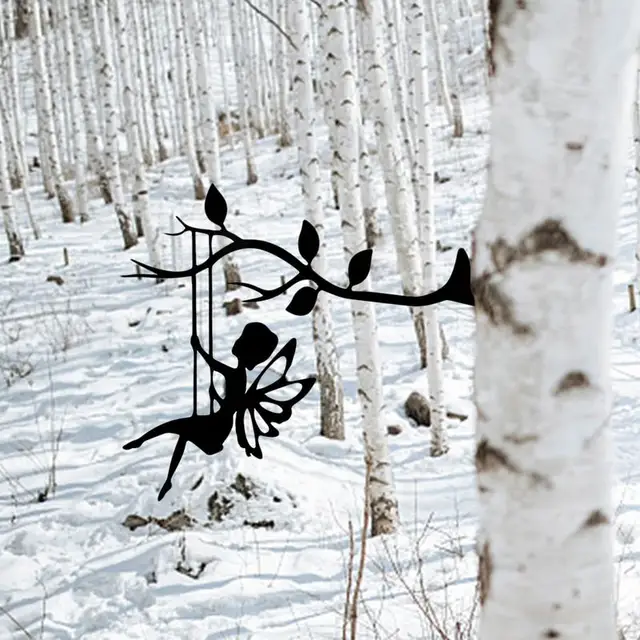 Fém Művészeti Sziluett Udvar Tétje Lengő Pillangó Tündér Hátsó Udvari Dekoráció Élénk Kültéri Jelzés #Wo - Image 5