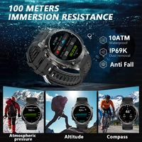 2025 New Military Outdoor Sport Smart Watch Men's 730 mAh Battery Waterproof GPS Satellite Positioning Health Fitness Smartwatch 2