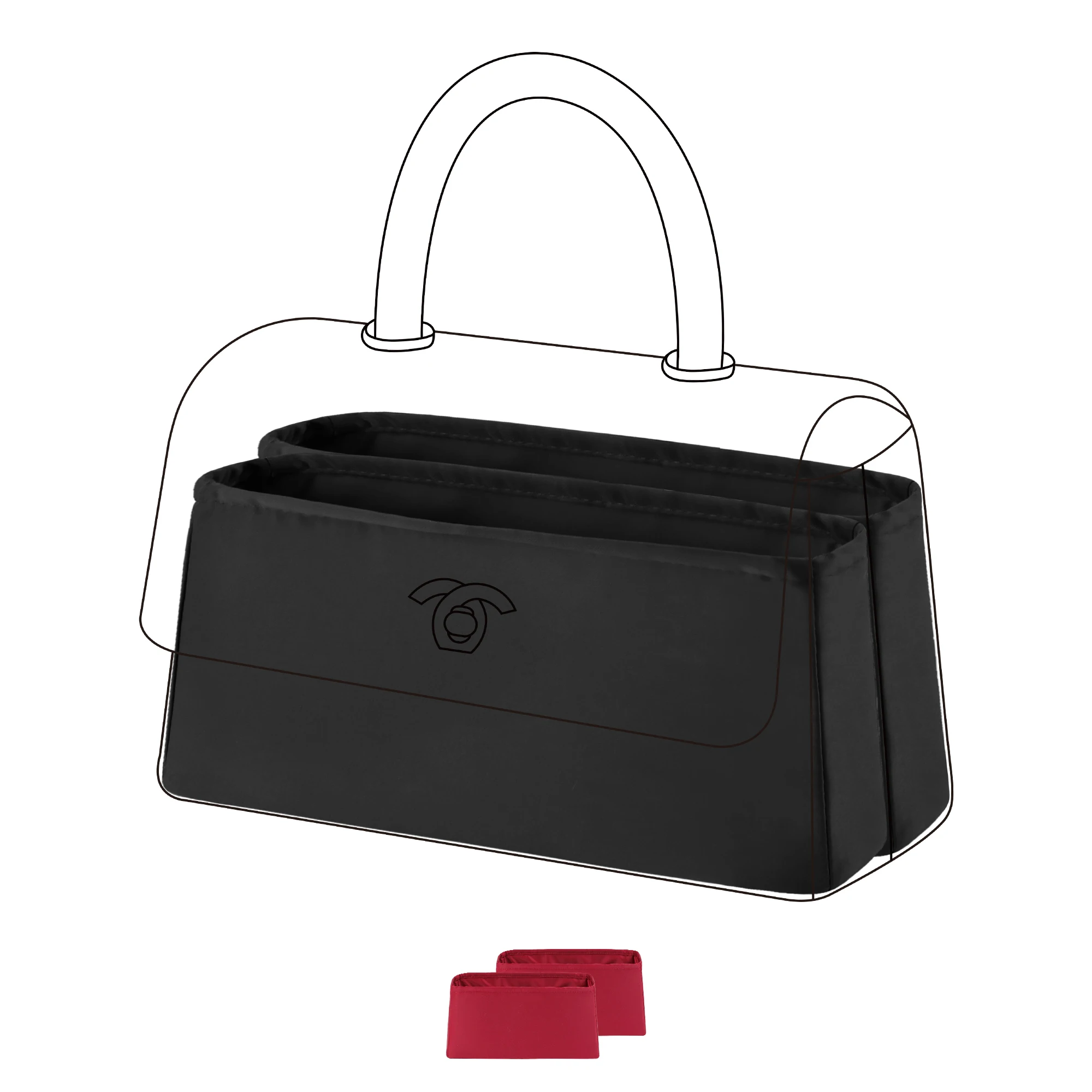 thumbnail image 1 of Organizador de bolsos de seda DGAZ para bolsos Chanel Coco Handle Mini/S/M/L, organizador de bolsos y bolsos de lujo, organizador de bolsos Simplicity, 1 of 4