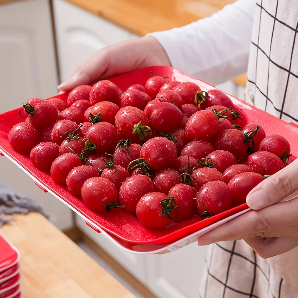Durable 1-Pack Reusable Food Storage Trays-Plastic Kitchen Organization and Restaurant Use-Fridge Replacement Storage Boxes