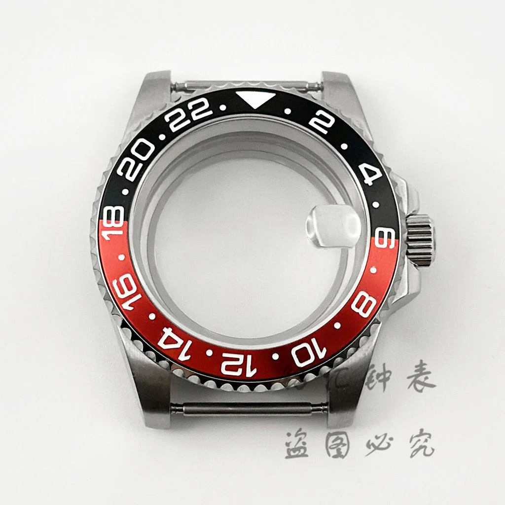 High-Quality 40MM GMT Watch Case with Aluminum Bezel, Stainless Steel Finish