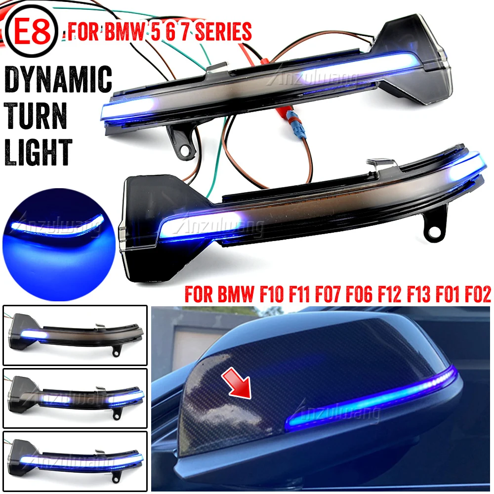 

LED Dynamic Turn Signal Blinker Flowing Water Flashing Light For BMW 5 6 7 Series F10 F11 F07 F06 F12 F13 F01 F02