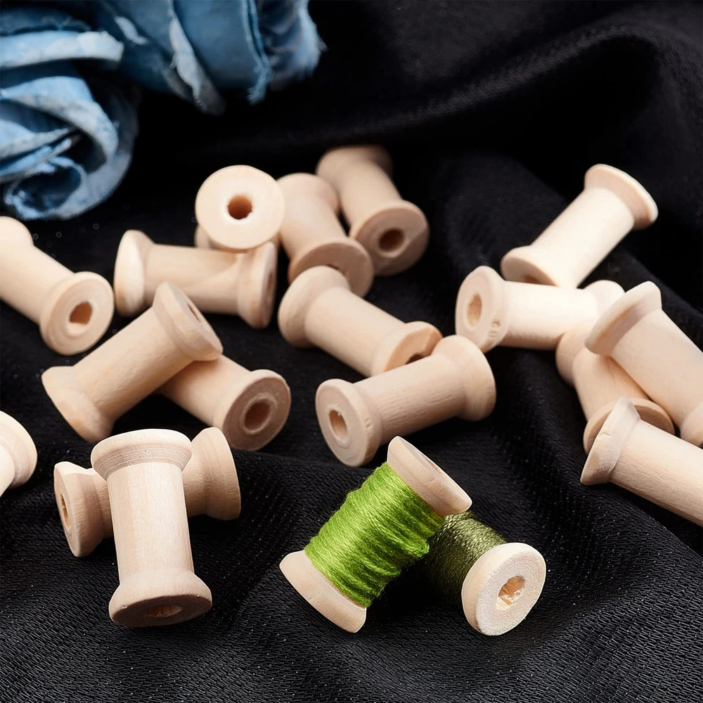 20Pcs/Set Empty Bobbins Wood Sewing Embroidery Thread Spool For Embroidery and Sewing Machines Thread Cord Roll