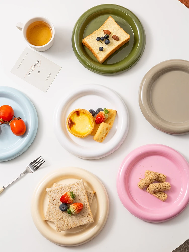 Housewear & Furnishings Kitchen Dining Plate Ceramic Dessert Plates Fruit Plate Barbecue Plate Wheat Straw Plates Plastic Dinner Plates Stainless Steel Plates