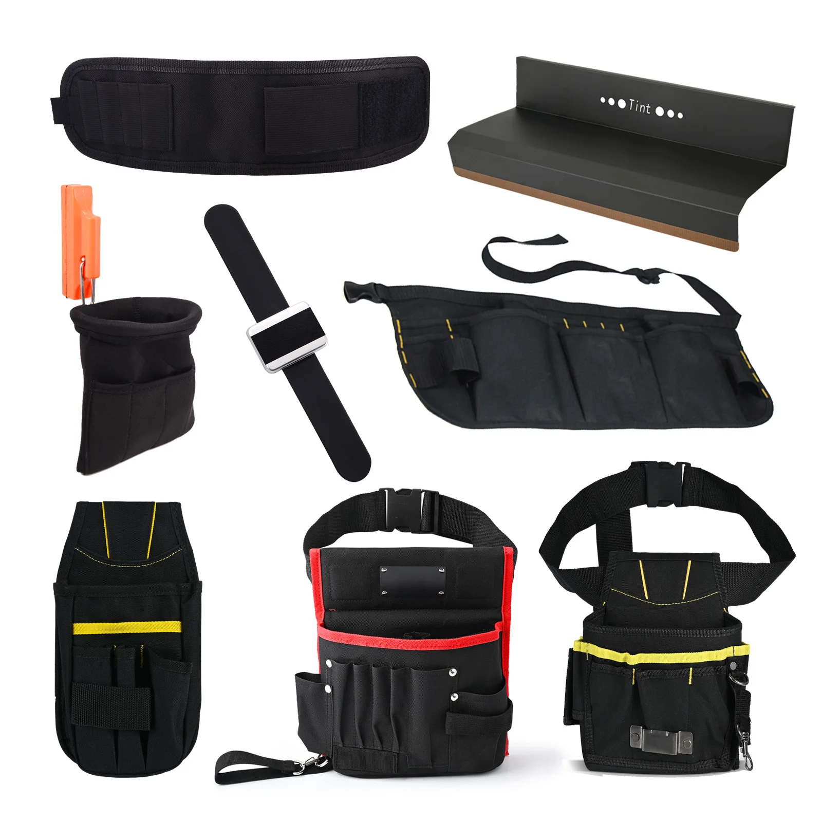 Vinyl Wrap Car Tools Bag Magnetic Waistband Storage Tool Window Wash Glass Clean Scraper Tinting Squeegee Organizer Pouch FOSHIO car wrapping tools,automotive film tools