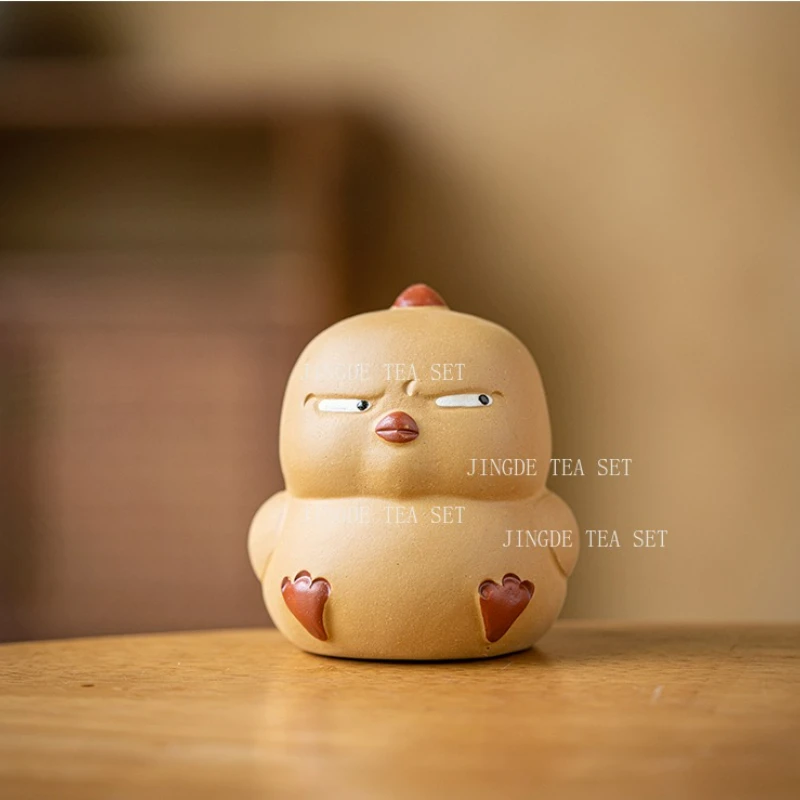Yixing Purple Clay Chicken Tea Pet Ornament Boutique Suitable for High End Cute Tabletop Creative Tea Play Tea Accessories