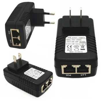 CCTV 보안 감시 PoE 전원 공급 장치, POE 인젝터 이더넷 어댑터, IP 카메라 폰, 미국 EU 플러그, 48V, 0.5A, 24W