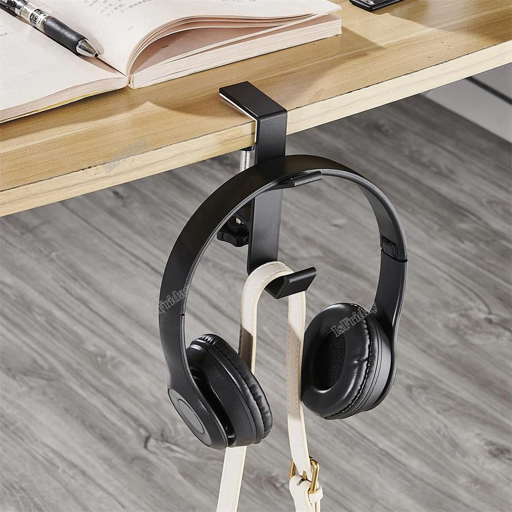 desk edge hook Adjustable Desk Edge Hook Gaming Headset Desk Hanger Backpack Storage Hanging Hook Holder Punch-free Home Office Organizer