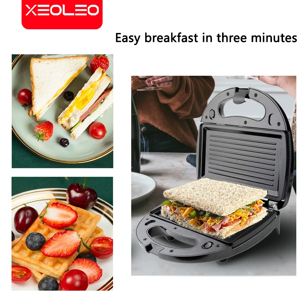 Xeoleo 6 In-1 Elektrische Wafelijzer Grill Sandwich Cake Wafel Machine Keukenapparatuur Multibaker Ontbijt Machine