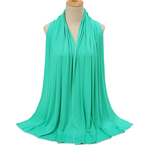 Écharpe Hijab en Jersey de coton Modal de qualité supérieure, châle musulman Long, Turban doux uni, bandeau pour femmes, bandeau africain 170x60cm