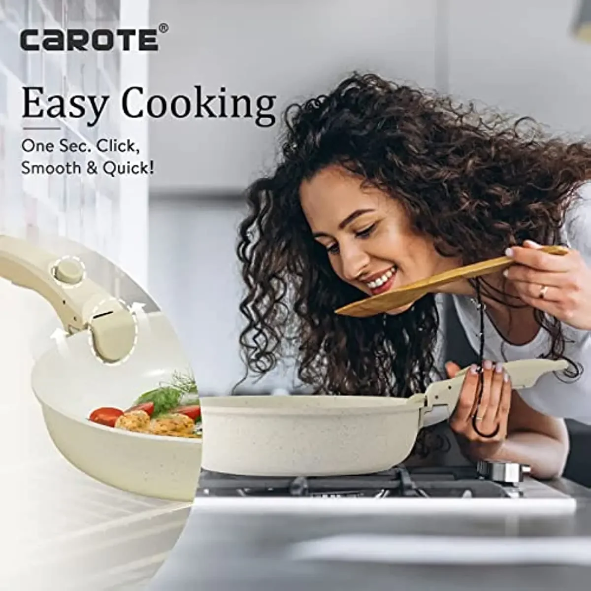 Carote Detachable Handle Nonstick Induction Cookware Set, 11 Piece