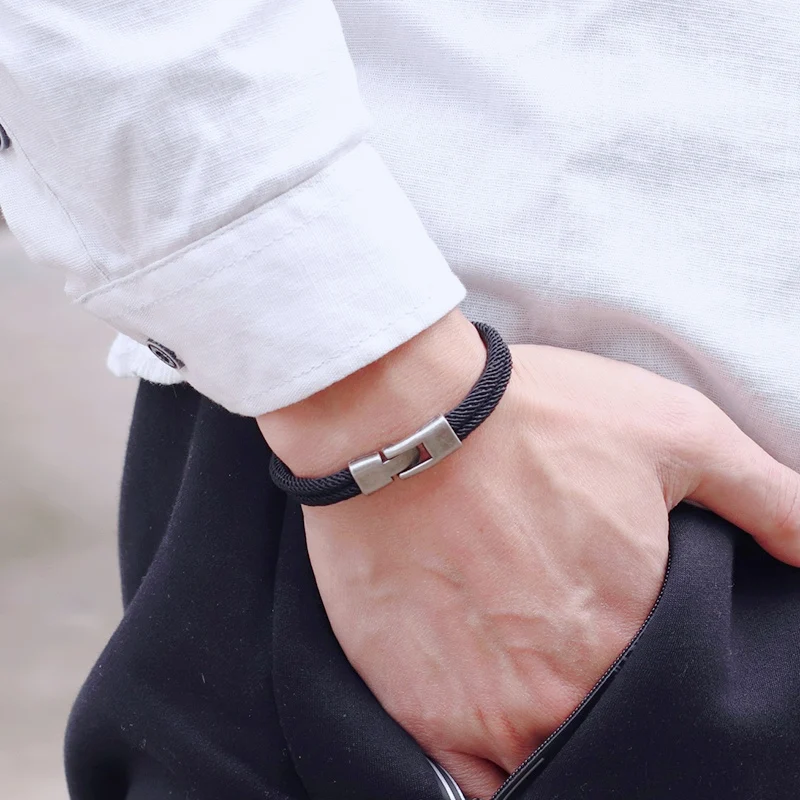 Men Macrame Rope Bracelet Vintage Festival Accessory