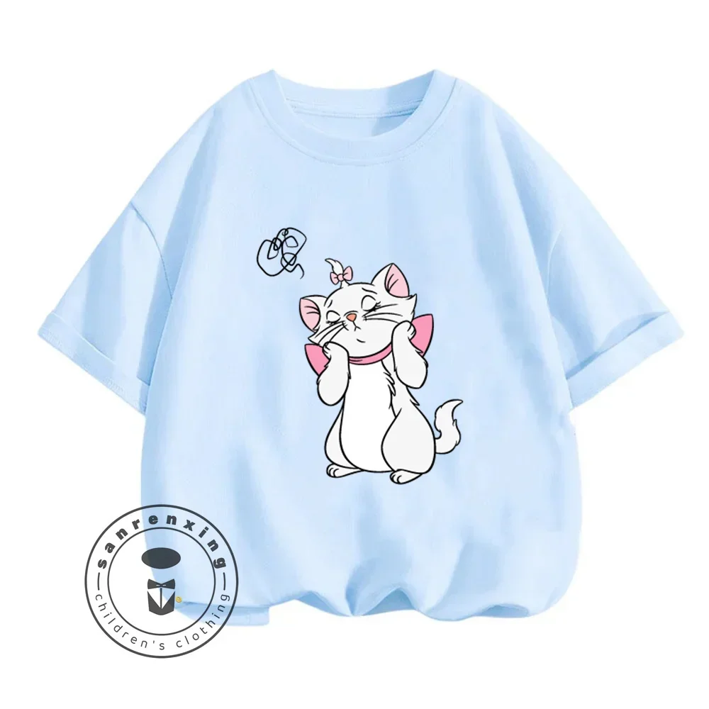 Cute Disney The AristoCats T-Shirts for Boys Girls Cheap Soft Summer Tops Classic Animation Cartoon Prints Kids Favorite Tops 6