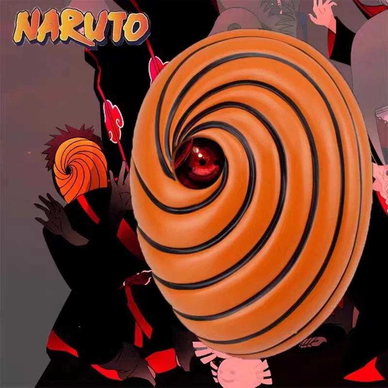 2ks anime naruto uchiha maska tobi obito akatsuki nindža madara cosplais kostýmy pryskyřice masek halloween three-eye maska hračka dárky