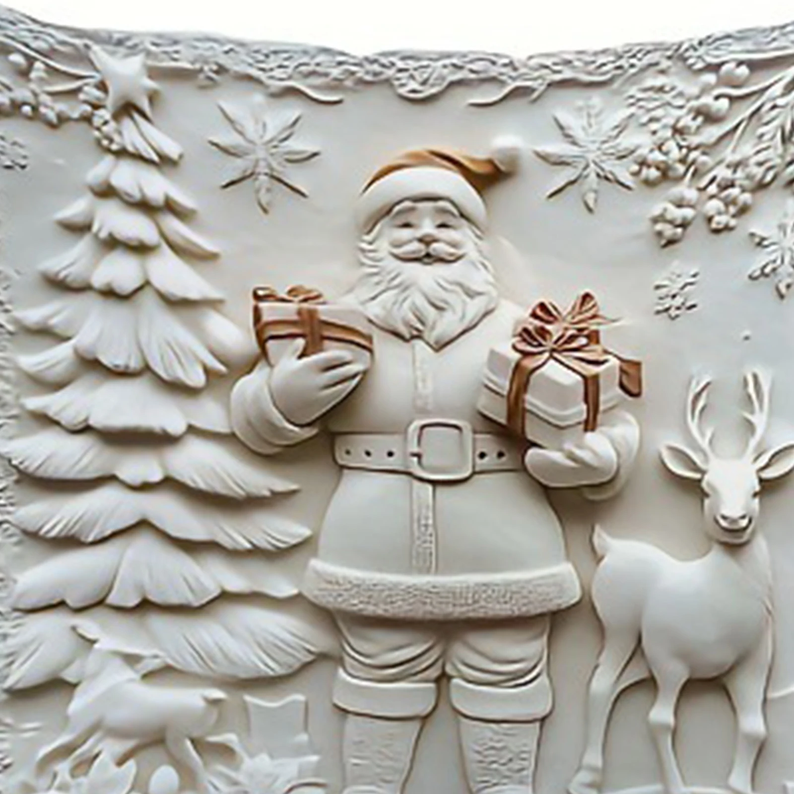 3D Christmas Pillow Covers Set of 4 Throw Pillow Covers Christmas Decorations for Bedroom Sofa Holiday Winter Home Decor