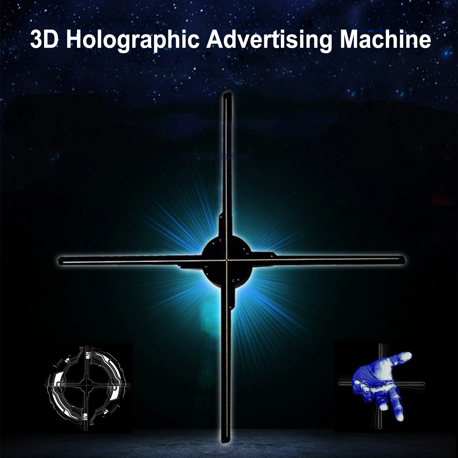 

65cm 3D HD Holographic Projector Light WIFI Hologram Fan Advertising Display Machine Support Splicing and Image Video