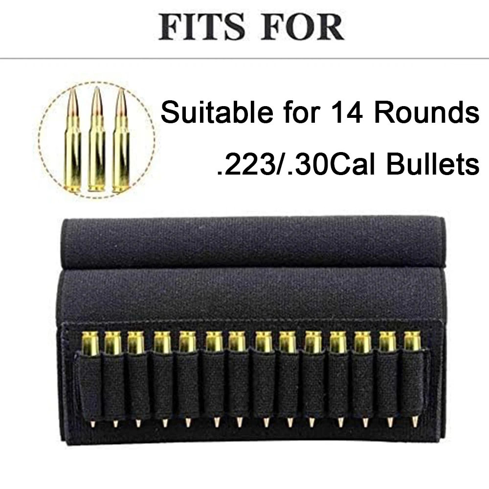 12/14 Runden Taktische Gewehr Munition Beutel Hinterschaft Shell Halter Patrone Träger Utility Bullet Bandelier Träger für.223/.30Cal – Detail 12