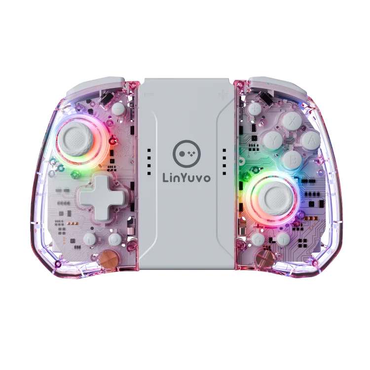 LinYuvo KS40 Joy-pad inalámbrico de estilo transparente con LED de