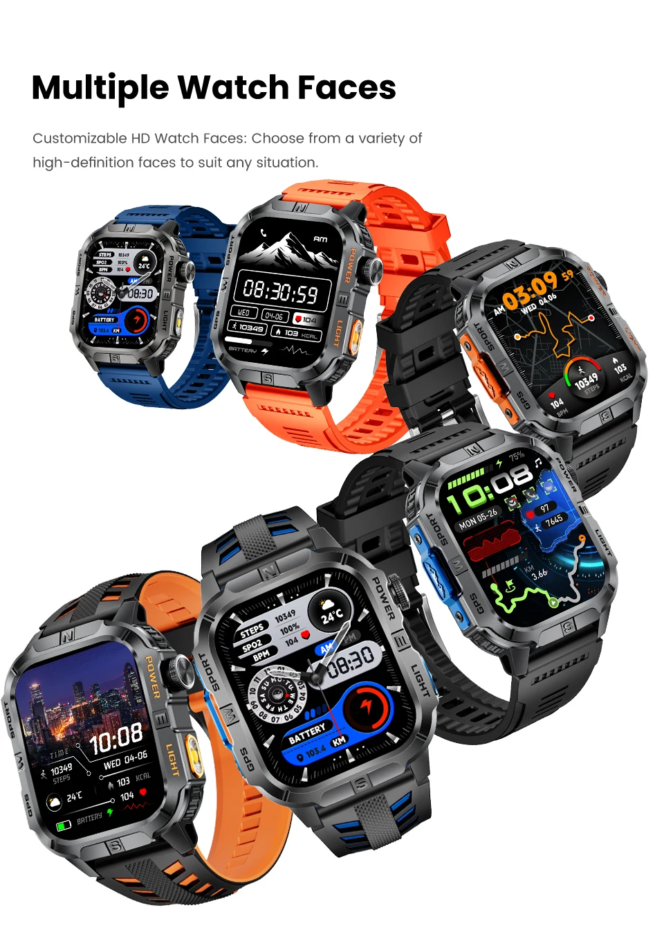 Professionelle Outdoor Gps Smartwatch Mit Kompass Und Bluetooth_voghion.com