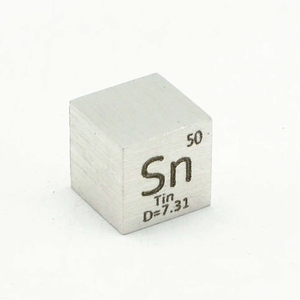 Tin Density Cube Materials Element 10mm Cube Pure Metal