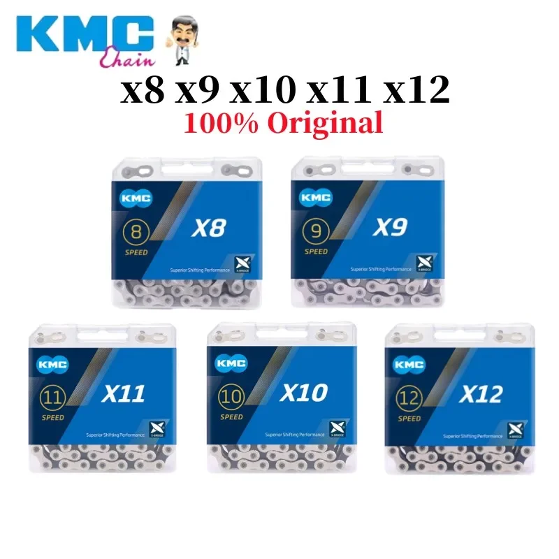 

Цепь велосипедная KMC X8/X9/X10/X11/X12, подходит для скоростей 8/9/10/11/12, SRAM 8/9/10/11/12 s