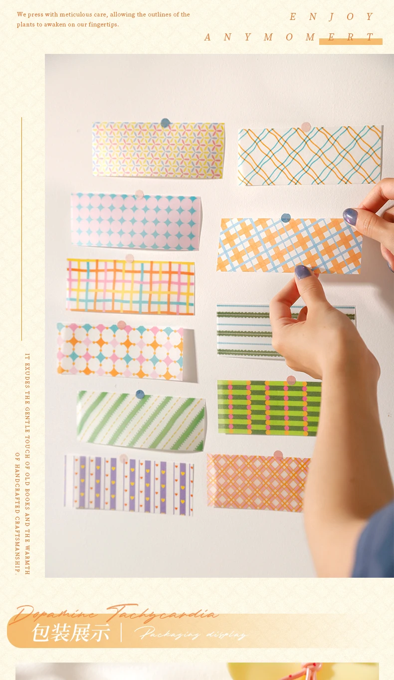 28 Blatt Vintage Washi-Papier-Stickerbuch, einfaches Gittermaterial, Scrapbooking, Junk Journal, Deko-Sticker – Detail 12