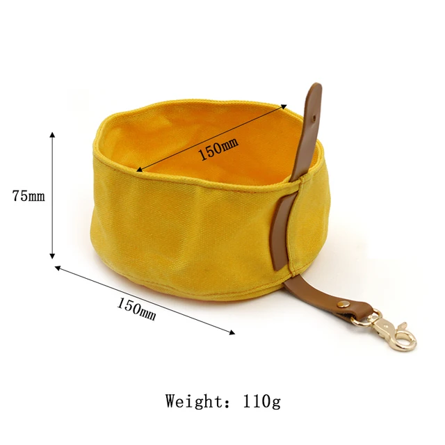 Canvas Dog Bowl, Travel Dog Food & Water Bowl, Pet Dish, Waxed Canvas, Handmade 6
