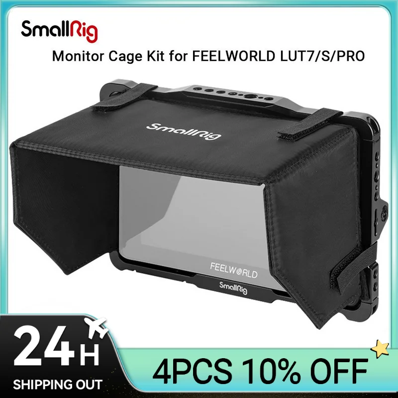 

SmallRig Monitor Cage Kit for FEELWORLD LUT7 LUT7S LUT7 PRO and LUT7S PRO with Camera Monitor Cage and Sunhood 3837